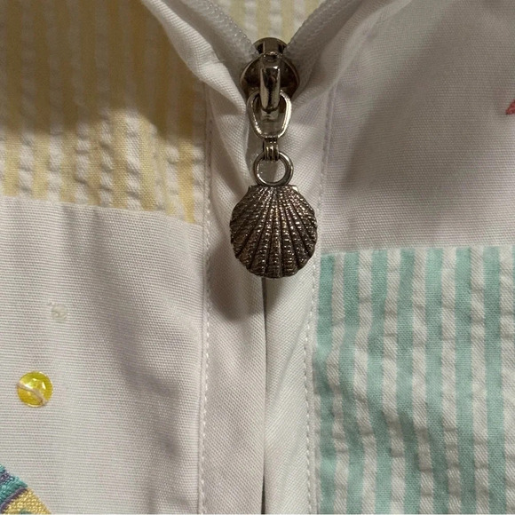 KORET FRANCISCA PETITES Patchwork Embroidery Sequin Sea Life Jacket Size Large - Picture 4 of 9